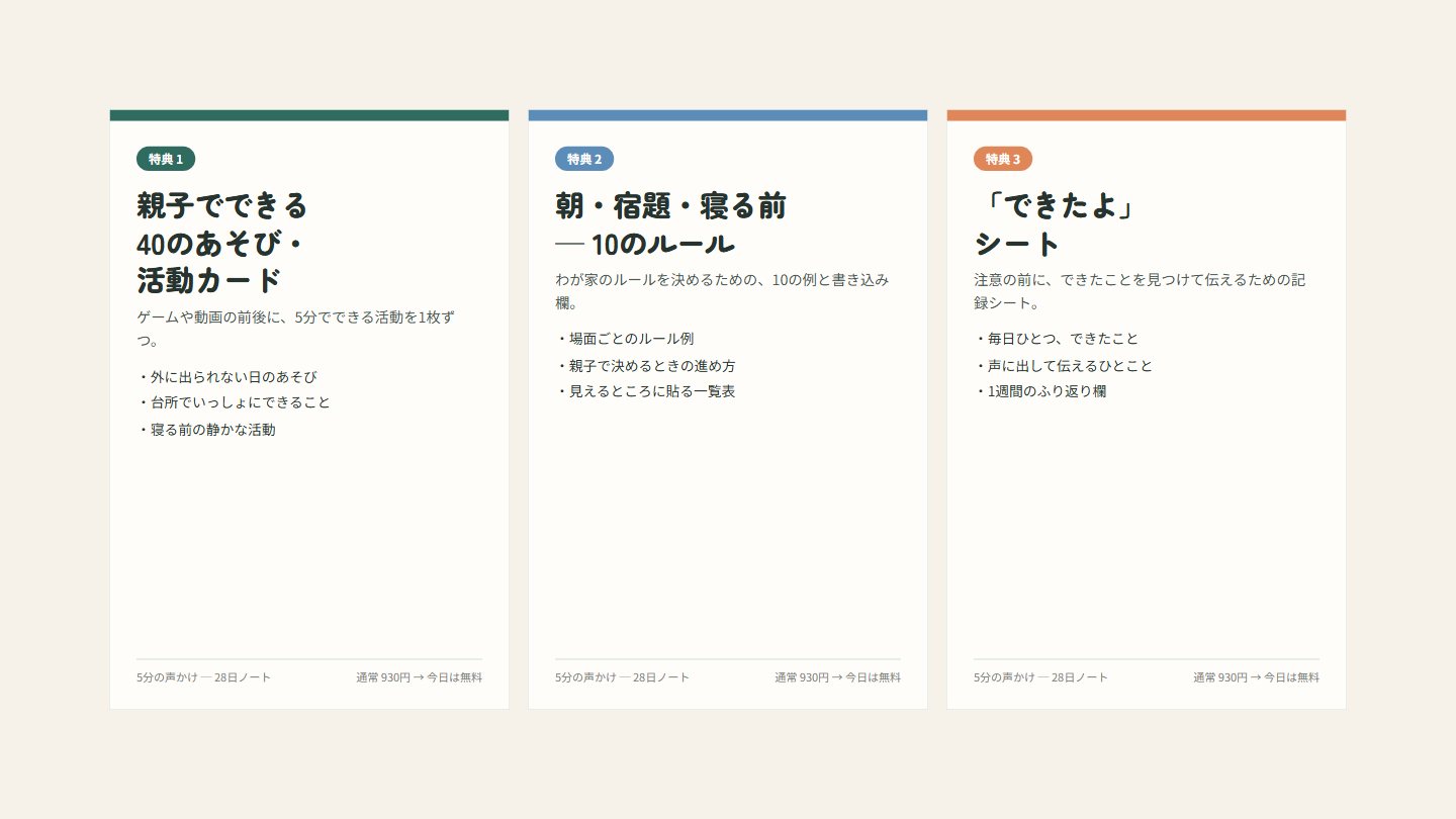 3つの特典